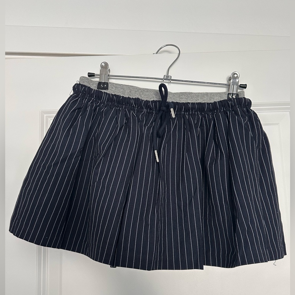 ✨ Sky to Moon Boutique Pinstripe Skirt | Blue & White | Elastic Waist Mini ✨